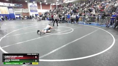 120 lbs Cons. Round 3 - Christopher Lopez, Newport Harbor vs Jason Paganos, Walnut