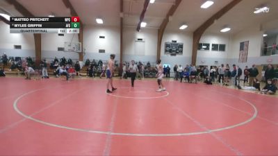 150 lbs Quarterfinal - Matteo Pritchett, William Penn Charter School vs Myles Griffin, Abington Friends School