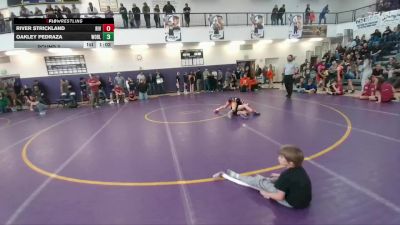 84 lbs Round 2 - Oakley Pedraza, Worland Middle School vs River Strickland, Riverton Middle School