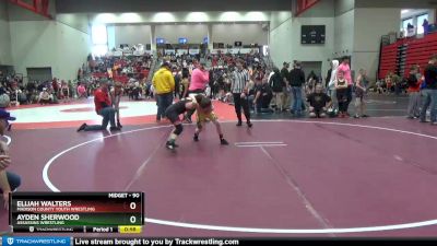 90 lbs Quarterfinal - Elijah Walters, Madison County Youth Wrestling vs Ayden Sherwood, Assassins Wrestling