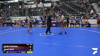 136 lbs Cons. Round 2 - Jacob Thompson, MI vs Dayne Odum, IN