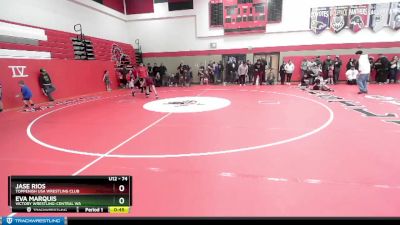 74 lbs Cons. Semi - Jase Rios, Toppenish USA Wrestling Club vs Eva Marquis, Victory Wrestling-Central WA