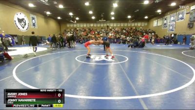 132 lbs Cons. Round 8 - Avery Jones, Oakdale vs Johny Navarrete, Chico