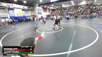 157 lbs Champ. Round 1 - Nathaniel Levin, Harvard Westlake vs Anthony Cazarez, Gilroy