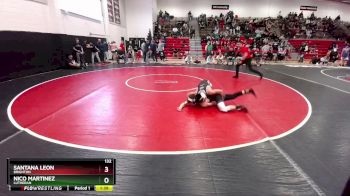 132 lbs Champ. Round 2 - Nico Martinez, Lutheran vs Santana Leon, Brighton