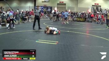 52 lbs Round 2 (6 Team) - Owen Slinker, Untouchables Purple vs Colton Pittman, Indiana Outlaws