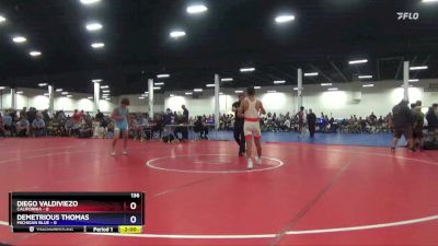 136 lbs Placement Matches (8 Team) - Diego Valdiviezo, California vs Demetrious Thomas, Michigan Blue