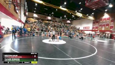 80 lbs Champ. Round 2 - Tucker Robison, Wind River Middle School vs Weston Haun, Shoshoni Junior High School