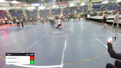 75 lbs Semifinal - John JJ Martinez, Black Fox Wrestling Academy vs Jacob Anderson, University Middle School