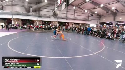 120 lbs Cons. Round 3 - Nick Mummert, Bar None Wrestling vs Emma Britton, Texas Eagle Wrestling Academy