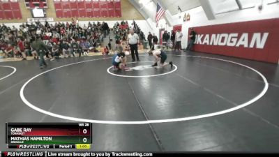 165 2B Cons. Round 3 - Gabe Ray, Tonasket vs Mathias Hamilton, Oroville