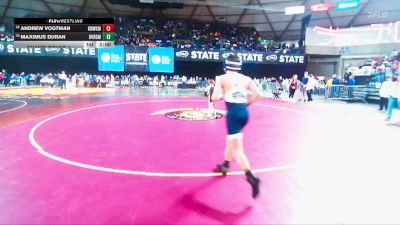 Boys 3A 106 lbs Champ. Round 1 - Maximus Duran, River Ridge vs Andrew Vogtman, Kennewick