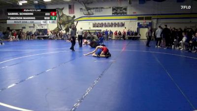 120 lbs Cons. Semi - Grayson Manning, Waukee Northwest vs Gabriel Schnerre, Assumption, Davenport