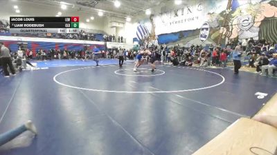 215 lbs Quarterfinal - Jacob Louis, Lewiston vs Liam Rodebush, Caldwell