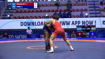 55 kg 1/4 Final - Yerbol Kamaliyev, Kazakhstan vs Vishvajit Ramchandra More, India