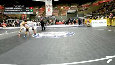 Schoolboys - 115 lbs 5th Place Match - Fernando Morales V, Red Star Wrestling Academy vs Francisco Alvarado, Southwest Stallions Wrestling Club