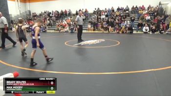 B-14 lbs Cons. Round 1 - Max Moody, Hammerin Hawks vs Brady Rolfes, North Liberty Wrestling Club