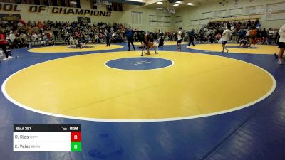 135 lbs Consi Of 16 #1 - Ruben Rios, Toppenish (WA) vs Evan Velez, Brawley