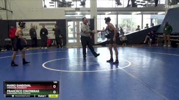 133 lbs Champ. Round 1 - Mario Sandoval, Vanguard University vs Francisco Contreras, Evergreen State College