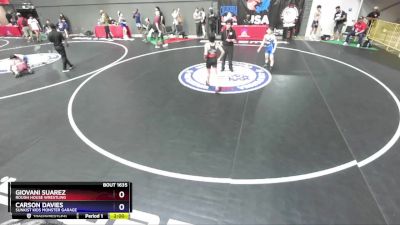 94 lbs Semifinal - Giovani Suarez, Rough House Wrestling vs Carson Davies, Sunkist Kids Monster Garage