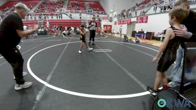 58 lbs Quarterfinal - Gunner Caudle, Cushing vs Leland Riley, Midwest City Bombers Youth Wrestling Club