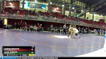 120 lbs Round 1 (4 Team) - Landon Erickson, Smith Center HS vs Ayden Kuebler, Grand Island JV