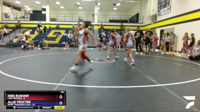 70 lbs Round 2 (3 Team) - Allie Procter, Bison Takedown Club vs Aria Bushaw, Lady Reapers