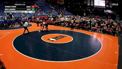 215 lbs Quarterfinals (8 Team) - Roman Janek, Edwardsville (H.S.) vs Nick Larsen, Arlington Heights (Hersey)