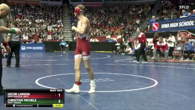 1A-126 lbs Champ. Round 1 - Jacob Larson, West Hancock, Britt vs Christian Michels, Saint Ansgar