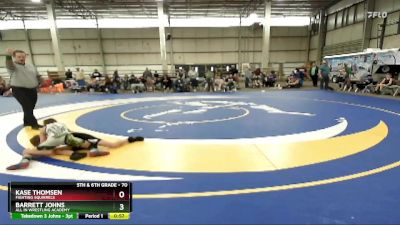 70 lbs Semifinal - Barrett Johns, All In Wrestling Academy vs Kase Thomsen, Fighting Squirrels