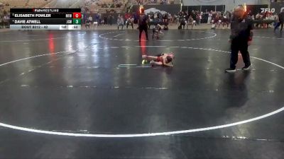 42 lbs Quarterfinal - Elisabeth Fowler, Mcminn Tribe Wrestling vs Davie Atwell, Johnson City Wrestling