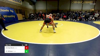 218 lbs Quarterfinal - Wes Burford, Oakdale vs Dominic Wilson, Tulare Union