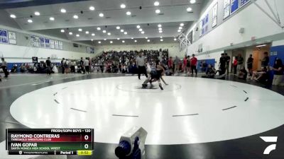 120 lbs Cons. Semi - Ivan Gopar, Santa Monica High School Wrest vs Raymond Contreras, Threshold Wrestling Club