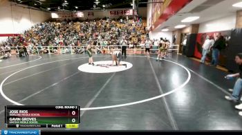132 lbs Cons. Round 2 - Gavin Groves, Lincoln Middle School vs Jose Rios, Worland Middle School