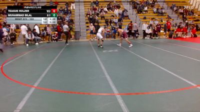 133 lbs Cons. Round 4 - Teague Holzer, Wisconsin-La Crosse vs Muhammad Bilal, Iowa Central Community College