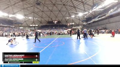 43 lbs Quarterfinal - Santino Hernandez, Moses Lake Wrestling Club vs Paxton Kerschner, Forks Wrestling Club