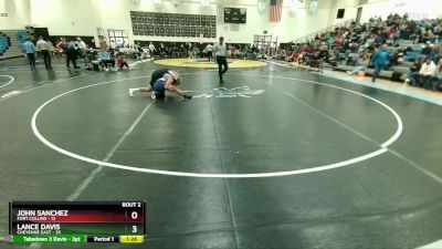 215 lbs Round 1 (10 Team) - Lance Davis, Cheyenne East vs John Sanchez, Fort Collins