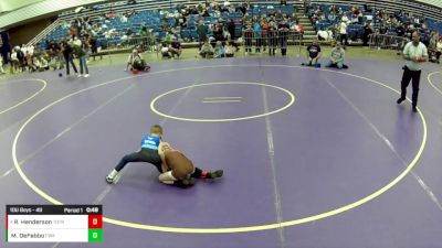 10U Boys - 49 lbs Cons. Round 4 - Ryker Henderson, Top Of The Rock Wrestling Club vs Mason DeFebbo, Felix Wrestling Academy