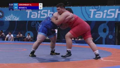 130 kg Qualif. - Alisher Oskonbaev, Kyrgyzstan vs Kosei Miyake, Japan