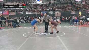 G - 170 lbs Cons. Semi - Olivia Carnell, St. Ignatius/Charlo (Girls) vs Faith Kistenmacher, Roundup (Girls)
