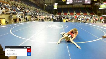 100 lbs 7th Place - Killian Evans, MO vs Dilynn Albrecht, WI