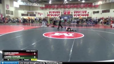 50 lbs Cons. Round 3 - Camden Stancer, Rogers Area Youth Wrestling Cl vs Aaron Warner, Amery Warrior`s