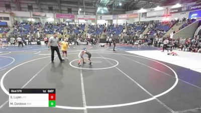 43 lbs Consi Of 8 #2 - Silas Lujan, Little Warriors vs Max Cordova, Sierra Grand Panthers