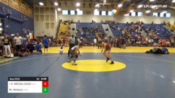 106 lbs Consi Of 8 #1 - ETHAN MCCULLOUGH, South Georgia Athletic Club vs Matthew Velasco, Cardinal Gibbons