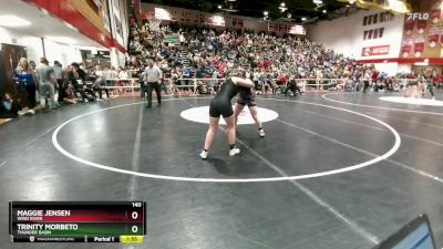 140 lbs Quarterfinal - Maggie Jensen, Wind River vs Trinity Morbeto, Thunder Basin