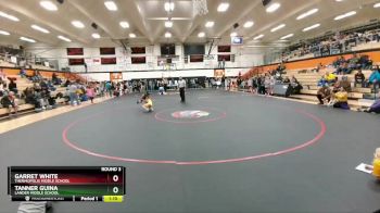 70 lbs Round 3 - Garret White, Thermopolis Middle School vs Tanner Guina, Lander Middle School