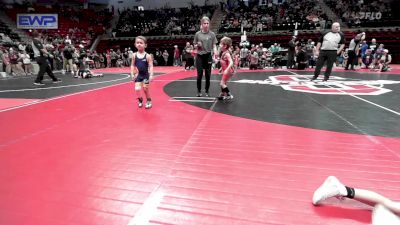 46 lbs Consi Of 16 #2 - River Wells, Claremore Wrestling Club vs Kaysn Bash, Team Tulsa Wrestling Club