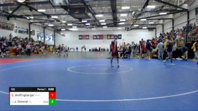 125 lbs Cons. Round 3 - Jacob Simone, Marian University (IN) vs Chase Wolfingbarger, Ohio Wesleyan University