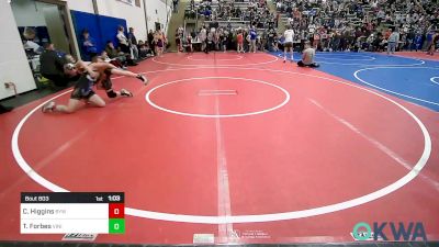 100 lbs Quarterfinal - Caleb Higgins, Bristow Youth Wrestling vs Tytan Forbes, Vinita Kids Wrestling