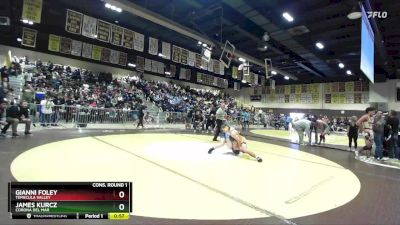 144 lbs Cons. Round 1 - James Kurcz, Corona Del Mar vs Gianni Foley, Temecula Valley